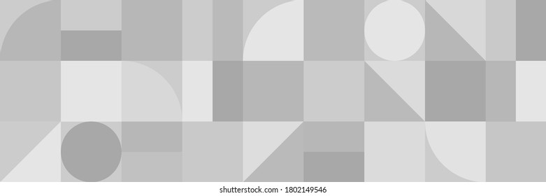Geometric vector background, banner. Different shapes, shades of gray.