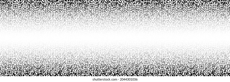 Geometric vector background, banner. Fantasy on the theme of QR code.