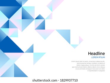 Geometric vector background design of blue gradient color.