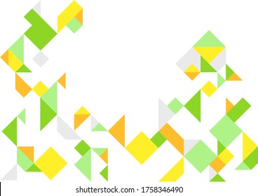 Geometric vector background design in yellow and green color.