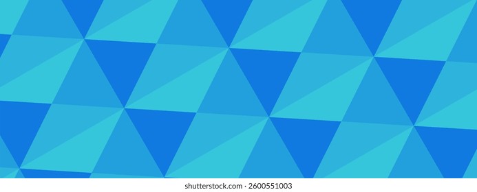 a geometric vector background featuring a tessellated pattern of triangles in two shades of blue. The triangles are arranged to create a repeating, structured design.