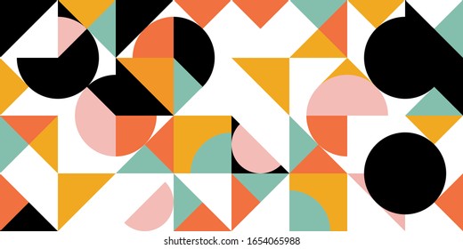 Geometric vector background. illustration colorful wallpaper for template website business design. banner social media advertising. triangle shapes trendy style.