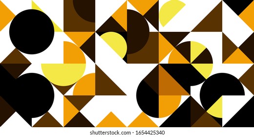 Geometric vector background. illustration colorful wallpaper for template website business design. banner social media advertising. triangle shapes trendy style. Black and yellow theme