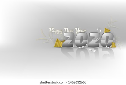 Geometric vector background image Modern concept Design a postcard for Happy New Year 2020 eps 10 files.