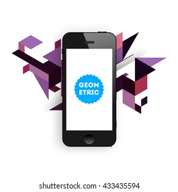 Geometric Vector Background. Mobile Phone. Abstract Pattern