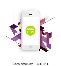 Geometric Vector Background. Mobile Phone. Abstract Pattern