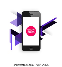 Geometric Vector Background. Mobile Phone. Abstract Pattern