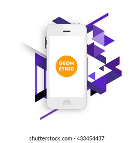 Geometric Vector Background. Mobile Phone. Abstract Pattern