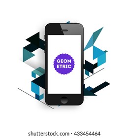Geometric Vector Background. Mobile Phone. Abstract Pattern