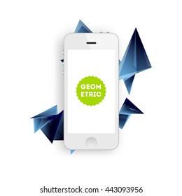 Geometric Vector Background. Mobile Phone Icon