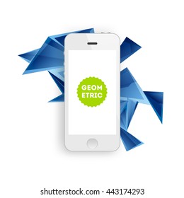 Geometric Vector Background. Mobile Phone Icon