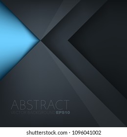 Geometric vector background overlap layer on blue triangle space with blue triangle label for background design