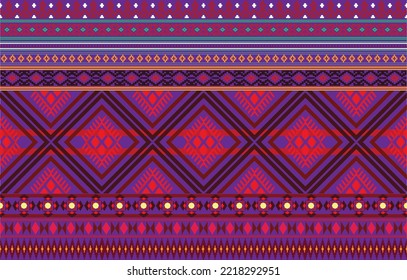 Geometric vector background with sacral tribal ethnic elements. Traditional triangles gypsy geometric forms sprites tribal themes apparel fabric tapestry print