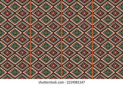 Geometric vector background with sacral tribal ethnic elements. Traditional triangles gypsy geometric forms sprites tribal themes apparel fabric tapestry print