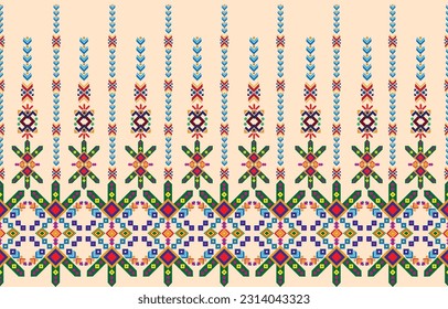 Geometric vector background with sacral tribal ethnic elements. Traditional triangles gypsy geometric forms sprites tribal themes apparel fabric tapestry print
