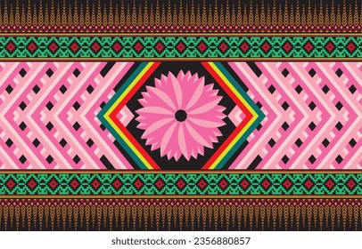Geometric vector background with sacral tribal ethnic elements. Traditional triangles gypsy geometric forms sprites tribal themes apparel fabric tapestry print
