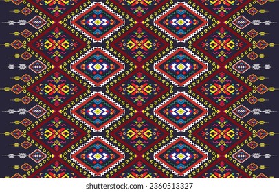 Geometric vector background with sacral tribal ethnic elements. Traditional triangles gypsy geometric forms sprites tribal themes apparel fabric tapestry print