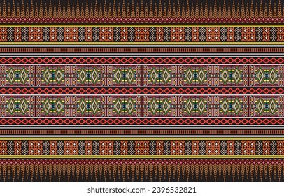 Geometric vector background with sacral tribal ethnic elements. Traditional triangles gypsy geometric forms sprites tribal themes apparel fabric tapestry print