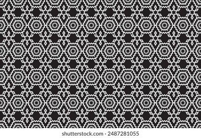 Geometric vector background with sacral tribal ethnic elements. Traditional triangles gypsy geometric forms sprites tribal themes apparel fabric tapestry print