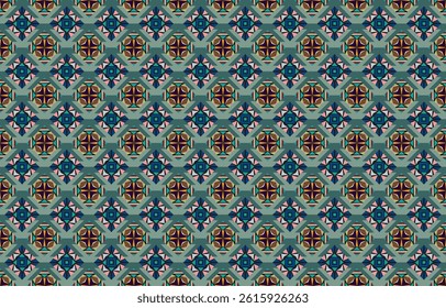 Geometric vector background with sacral tribal ethnic elements. Traditional triangles gypsy geometric forms sprites tribal themes apparel fabric tapestry print