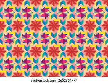 Geometric vector background with sacral tribal ethnic elements. Traditional triangles gypsy geometric forms sprites tribal themes apparel fabric tapestry print