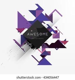 Geometric Vector Background. Triangles Pattern for Business Presentations, Application Cover and Web Site Design.