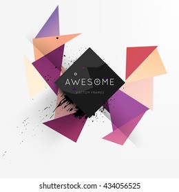 Geometric Vector Background. Triangles Pattern for Business Presentations, Application Cover and Web Site Design.