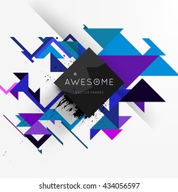 Geometric Vector Background. Triangles Pattern for Business Presentations, Application Cover and Web Site Design.