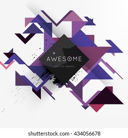 Geometric Vector Background. Triangles Pattern for Business Presentations, Application Cover and Web Site Design.