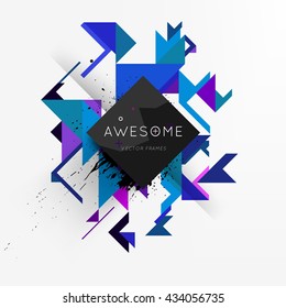 Geometric Vector Background. Triangles Pattern for Business Presentations, Application Cover and Web Site Design.