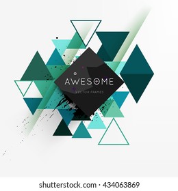 Geometric Vector Background. Triangles Pattern for Business Presentations, Application Cover and Web Site Design.