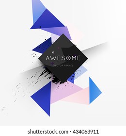 Geometric Vector Background. Triangles Pattern for Business Presentations, Application Cover and Web Site Design.