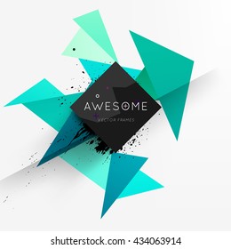 Geometric Vector Background. Triangles Pattern for Business Presentations, Application Cover and Web Site Design.