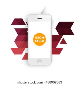 Geometric Vector Background. Triangles Pattern for Business Presentations, Application Cover and Web Site Design. Mobile Phone Template.