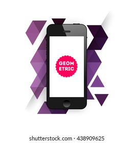 Geometric Vector Background. Triangles Pattern for Business Presentations, Application Cover and Web Site Design. Mobile Phone Template.