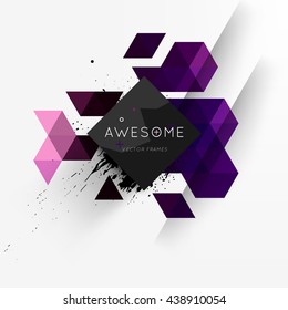Geometric Vector Background. Triangles Pattern for Business Presentations, Application Cover and Web Site Design.