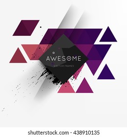 Geometric Vector Background. Triangles Pattern for Business Presentations, Application Cover and Web Site Design.