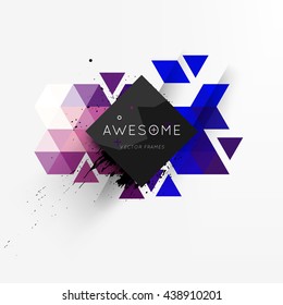 Geometric Vector Background. Triangles Pattern for Business Presentations, Application Cover and Web Site Design.