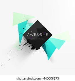 Geometric Vector Background. Triangles Pattern for Business Presentations, Application Cover and Web Site Design. Paint Splash
