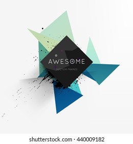 Geometric Vector Background. Triangles Pattern for Business Presentations, Application Cover and Web Site Design. Paint Splash