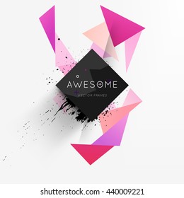 Geometric Vector Background. Triangles Pattern for Business Presentations, Application Cover and Web Site Design. Paint Splash