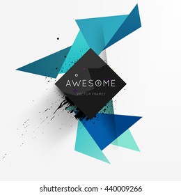 Geometric Vector Background. Triangles Pattern for Business Presentations, Application Cover and Web Site Design. Paint Splash