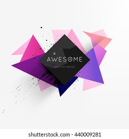 Geometric Vector Background. Triangles Pattern for Business Presentations, Application Cover and Web Site Design. Paint Splash