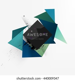 Geometric Vector Background. Triangles Pattern for Business Presentations, Application Cover and Web Site Design. Paint Splash