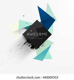 Geometric Vector Background. Triangles Pattern for Business Presentations, Application Cover and Web Site Design. Paint Splash