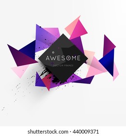 Geometric Vector Background. Triangles Pattern for Business Presentations, Application Cover and Web Site Design. Paint Splash