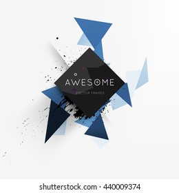 Geometric Vector Background. Triangles Pattern for Business Presentations, Application Cover and Web Site Design. Paint Splash