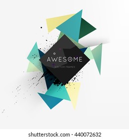 Geometric Vector Background. Triangles Pattern for Business Presentations, Application Cover and Web Site Design