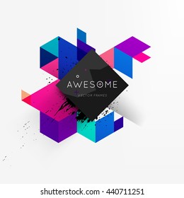 Geometric Vector Background. Triangles Pattern for Business Presentations, Application Cover and Web Site Design