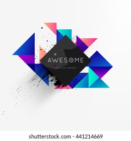 Geometric Vector Background. Triangles Pattern for Business Presentations, Application Cover and Web Site Design